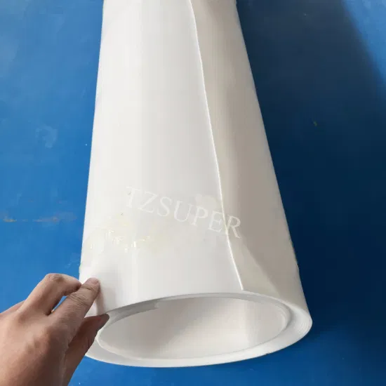 Plaque tournante en PTFE blanche, feuille découpée en PTFE